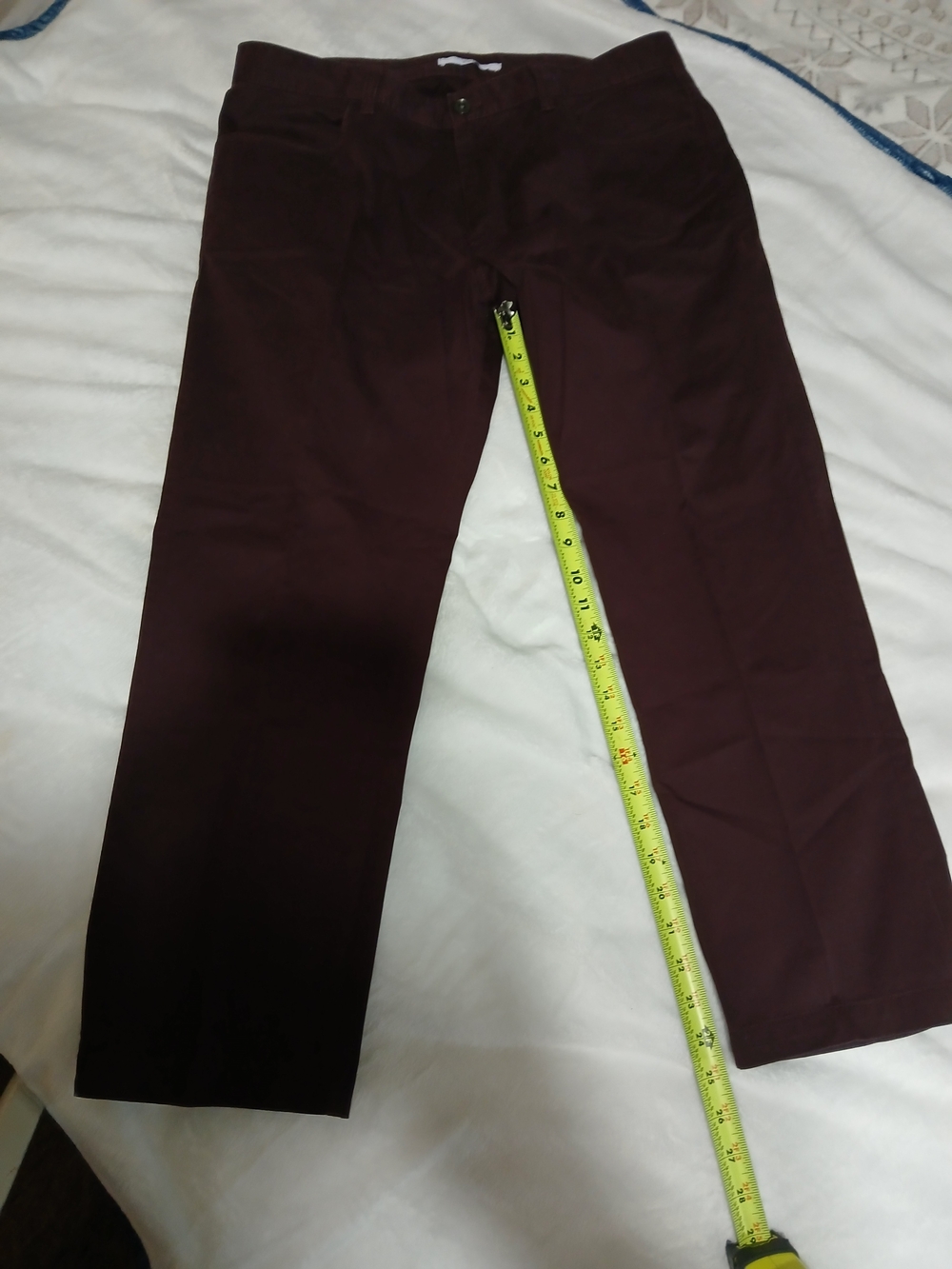 Calvin Klein Dark Burgundy Men's 34×30 Stretch Cotton Slacks